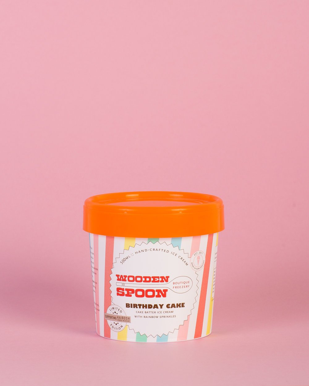BIRTHDAY CAKE : Cake batter ice cream with rainbow sprinkles (egg free)