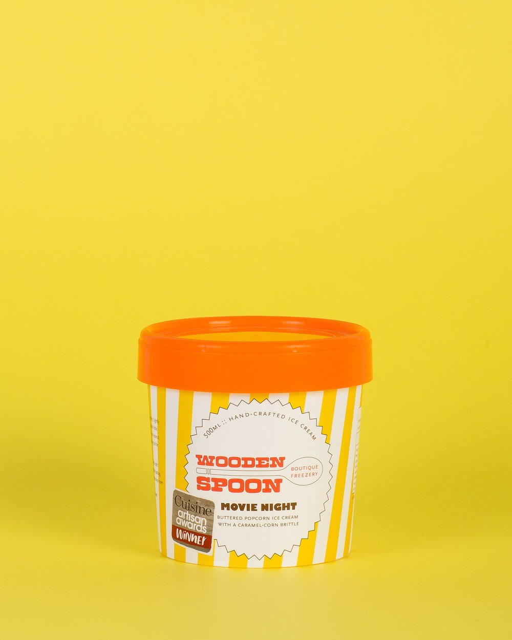 MOVIE NIGHT : Buttered popcorn ice cream with a caramel corn brittle (egg free, gf) - WINNER 2017 Cuisine Magazine Artisan Award